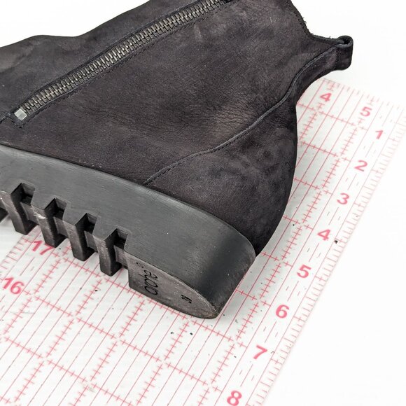 Arche Paris Women Lomhus Black Nubuck Zip Wedge Boots Size 8US EUR39 - Picture 6 of 7